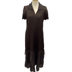 ISSEY MIYAKE イッセイミヤケ PLEATS PLEASE ワンピース ティアード切替 SIZE 3 PP43-JH506 ブラウン Bランク