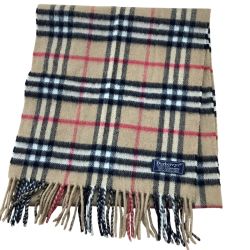 Burberrys バーバリーズ マフラー カシミヤ100% チェック ベージュ Bランク