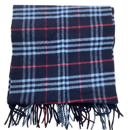 BURBERRY バーバリー マフラー ラムズウール チェック ネイビー