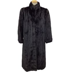 レディース 毛皮 コート SIZE 15号 ブラック Bランク