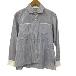 Y's ワイズ メンズ シャツ ストライプ SIZE 2 ブルー Bランク