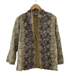 JURGEN LEHL ヨーガンレール レディース カーディガン SIZE M 花柄 ブラウン Bランク