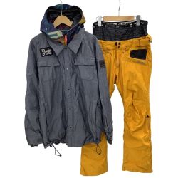 BLUE BLOOD ブルーブラッド メンズ スノーウェア 上下セット SIZE 上L 下M グレー×イエロー Bランク