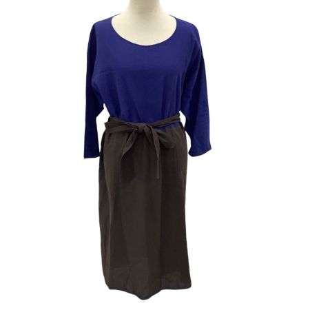 JURGEN LEHL ヨーガンレール レディース ワンピース SIZE M ブルー×ブラウン