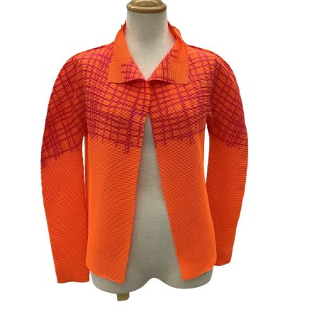ME ISSEY MIYAKE イッセイミヤケ ミー カーディガン ワッフルプリーツ  MI12FO311 オレンジ