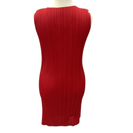 ISSEY MIYAKE イッセイミヤケ PLEATS PLEASE ノースリーブカットソー SIZE 3 PP63-JK202 レッド