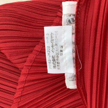 ISSEY MIYAKE イッセイミヤケ PLEATS PLEASE ノースリーブカットソー SIZE 3 PP63-JK202 レッド