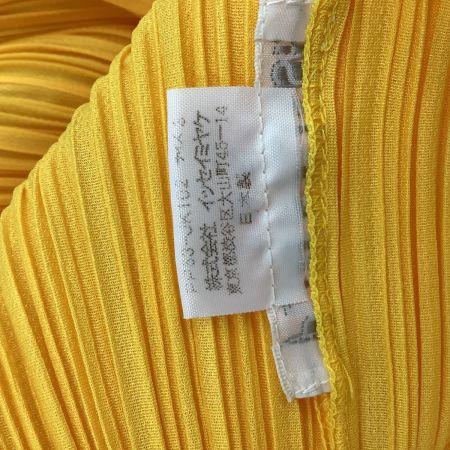 ISSEY MIYAKE イッセイミヤケ PLEATS PLEASE ノースリーブカットソー SIZE 3 イエロー