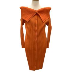 ISSEY MIYAKE イッセイミヤケ PLEATS PLEASE 変形 ジャケット ワンピース  SIZE 2 PP64-JA422 オレンジ Bランク