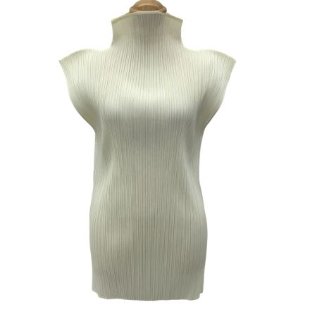 ISSEY MIYAKE イッセイミヤケ PLEATS PLEASE ノースリーブカットソー SIZE 3 PP04-JK603 アイボリー