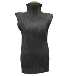 ISSEY MIYAKE イッセイミヤケ PLEATS PLEASE ノースリーブカットソー SIZE 3 グレー Bランク