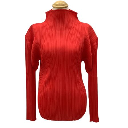 ISSEY MIYAKE イッセイミヤケ PLEATS PLEASE カットソー SIZE 3 PP93-JK074 レッド