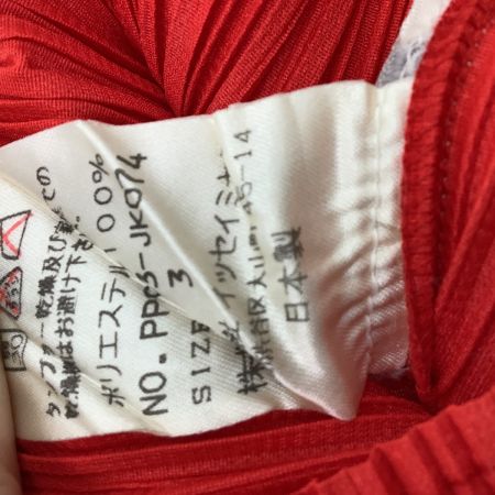 ISSEY MIYAKE イッセイミヤケ PLEATS PLEASE カットソー SIZE 3 PP93-JK074 レッド