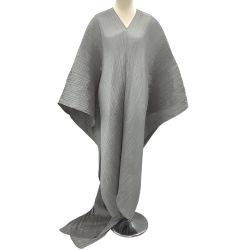ISSEY MIYAKE イッセイミヤケ PLEATS PLEASE レディース 変形 ポンチョ ケープコート PP04-AD038 グレー Bランク