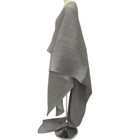 ISSEY MIYAKE イッセイミヤケ PLEATS PLEASE レディース 変形 ポンチョ ケープコート PP04-AD038 グレー