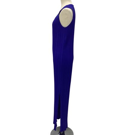 ISSEY MIYAKE イッセイミヤケ PLEATS PLEASE ノースリーブワンピース ブルー