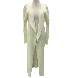 ISSEY MIYAKE イッセイミヤケ PLEATS PLEASE ロングカーディガン  SIZE 4 アイボリー Bランク