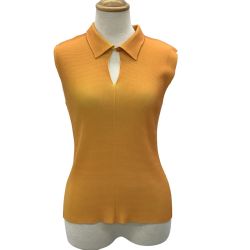 ISSEY MIYAKE イッセイミヤケ プリーツ カットソー オレンジ Bランク