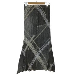 ISSEY MIYAKE イッセイミヤケ PLEATS PLEASE スカート SIZE 3 デニム転写 SIZE 3 PP61-JG605 グレー Bランク