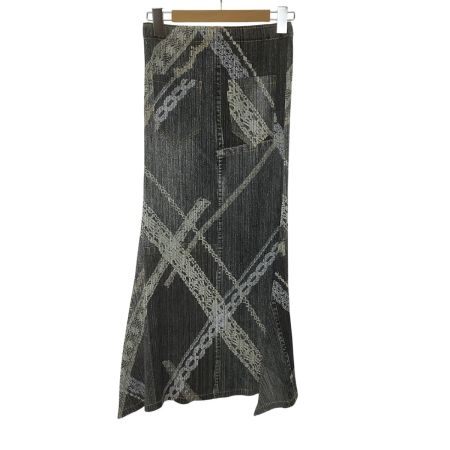 ISSEY MIYAKE イッセイミヤケ PLEATS PLEASE スカート SIZE 3 デニム転写 SIZE 3 PP61-JG605 グレー
