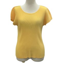 ISSEY MIYAKE イッセイミヤケ PLEATS PLEASE カットソー SIZE 3 PP61FK382 イエロー Bランク