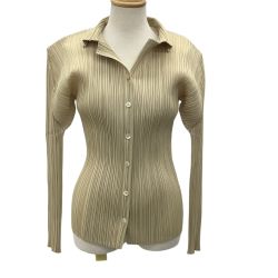 ISSEY MIYAKE イッセイミヤケ PLEATS PLEASE シャツ SIZE 3 PP05-JJ001 ベージュ Bランク