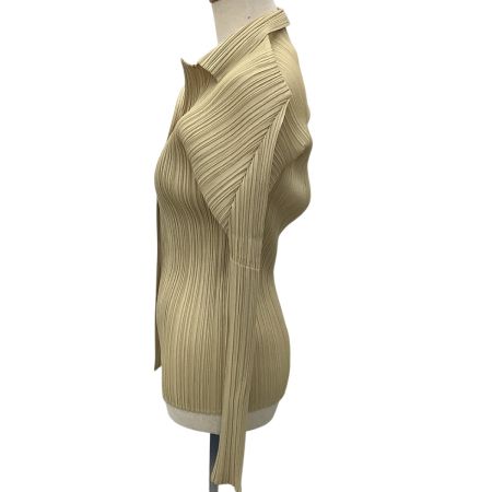 ISSEY MIYAKE イッセイミヤケ PLEATS PLEASE シャツ SIZE 3 PP05-JJ001 ベージュ