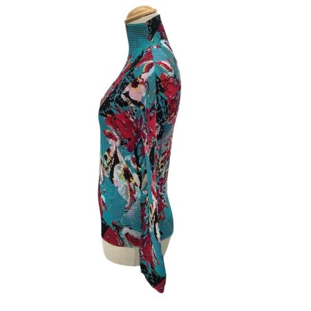 ISSEY MIYAKE ME ワッフルプリーツ  タートルネックカットソー  MI81FJ421 スカイブルー