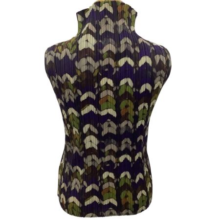 ISSEY MIYAKE イッセイミヤケ PLEATS PLEASE  ノースリーブシャツ SIZE 3 PP14-JE442 パープル