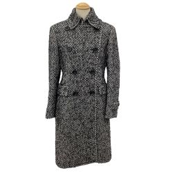 MAX MARA マックスマーラー レディース コート SIZE 42 ホワイト×ブラック Bランク