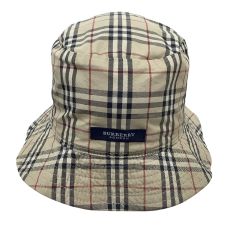 BURBERRY バーバリー リバーシブル ハット 帽子 ノバチェック ベージュ Bランク