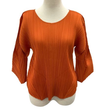 ISSEY MIYAKE イッセイミヤケ PLEATS PLEASE 変形 カットソー SIZE 4 PP33-JK622 オレンジ