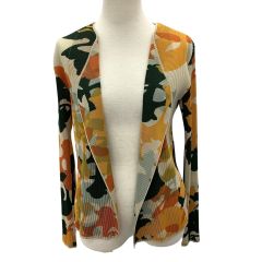 ISSEY MIYAKE イッセイミヤケ プリーツ カーディガン SIZE 2 総柄 IF72FD225 オレンジ Bランク