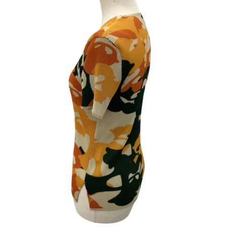 ISSEY MIYAKE イッセイミヤケ プリーツ カットソー SIZE 3 総柄 IF72FJ302 オレンジ