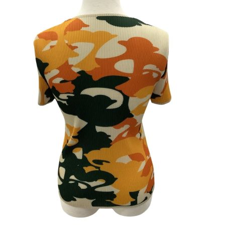 ISSEY MIYAKE イッセイミヤケ プリーツ カットソー SIZE 3 総柄 IF72FJ302 オレンジ