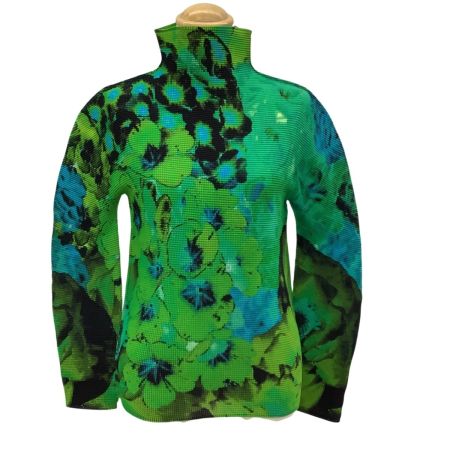 ISSEY MIYAKE イッセイミヤケ ME ミー ワッフルプリーツ カットソー 総柄 MI93FJ471 グリーン