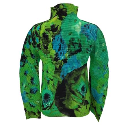 ISSEY MIYAKE イッセイミヤケ ME ミー ワッフルプリーツ カットソー 総柄 MI93FJ471 グリーン