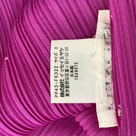 ISSEY MIYAKE イッセイミヤケ PLEATS PLEASE カットソー SIZE 3 PP43-FK322 ショッキングピンク