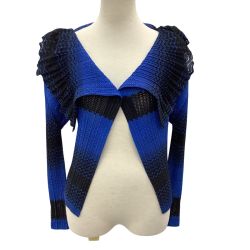 ISSEY MIYAKE イッセイミヤケ PLEATS PLEASE 変形 カーディガン SIZE 3 PP73-JO504 ブルー Bランク