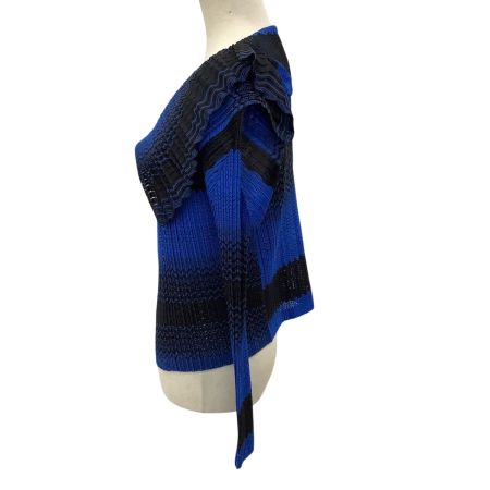 ISSEY MIYAKE イッセイミヤケ PLEATS PLEASE 変形 カーディガン SIZE 3 PP73-JO504 ブルー