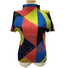 ISSEY MIYAKE イッセイミヤケ PLEATS PLEASE カットソー SIZE 3 図形柄 PP81-JK541 マルチカラー Bランク