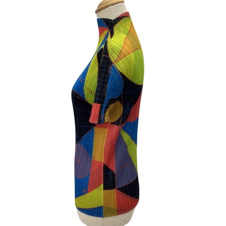 ISSEY MIYAKE イッセイミヤケ PLEATS PLEASE カットソー SIZE 3 図形柄 PP81-JK541 マルチカラー