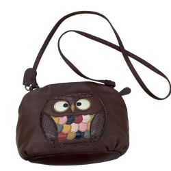 IBIZA イビサ レディース ショルダーバッグ レザー フクロウ ブラウン Bランク