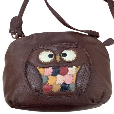 IBIZA イビサ レディース ショルダーバッグ レザー フクロウ ブラウン