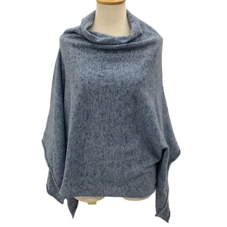 Babaghuri ババグーリ レディース ポンチョ カシミヤ100% ブルー