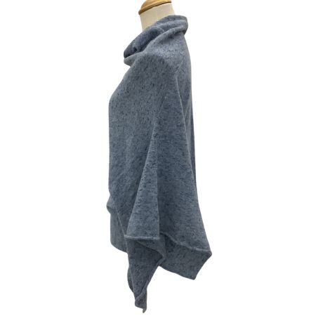 Babaghuri ババグーリ レディース ポンチョ カシミヤ100% ブルー