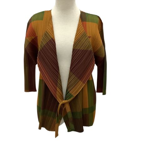 ISSEY MIYAKE イッセイミヤケ PLEATS PLEASE カーディガン ジャケット SIZE 3 PP73-JO767 オレンジ