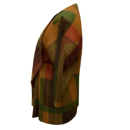 ISSEY MIYAKE イッセイミヤケ PLEATS PLEASE カーディガン ジャケット SIZE 3 PP73-JO767 オレンジ
