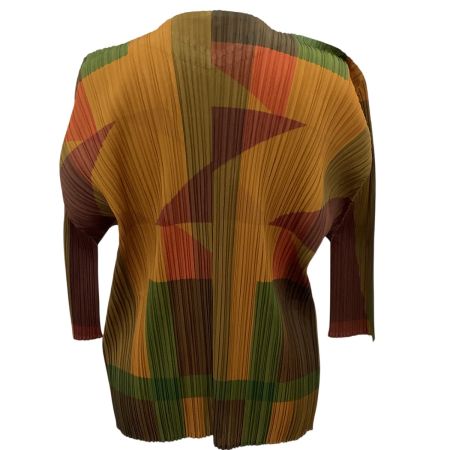ISSEY MIYAKE イッセイミヤケ PLEATS PLEASE カーディガン ジャケット SIZE 3 PP73-JO767 オレンジ