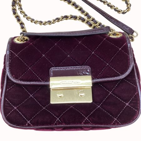 MICHAEL KORS マイケルコース キルティング ベルベット ショルダーバッグ AQ-1606 ワインレッド